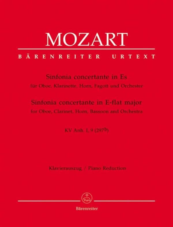 Wolfgang Amadeus Mozart | Sinfonia concertante in Eb for Oboe, Klarinette, Horn, Fagott und Orchester | Barenreiter